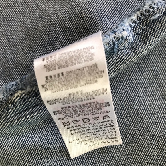 MISSGUIDED womens sz 10 stretch denim zip front frayed edge mid blue denim dress - Picture 4 of 16